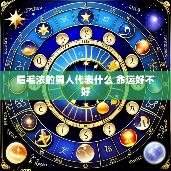 眉毛浓的男人代表什么 命运好不好