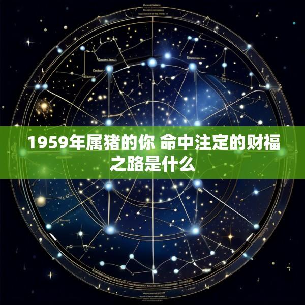 1959年属猪的你 命中注定的财福之路是什么