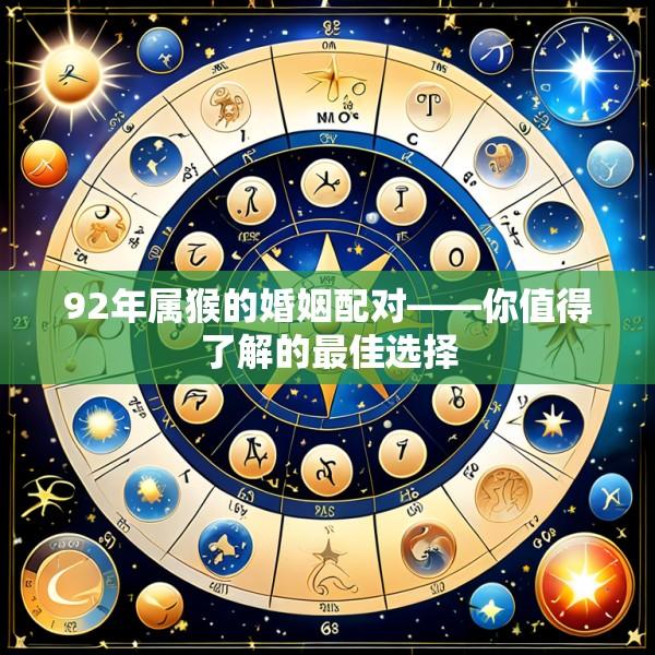92年属猴的婚姻配对——你值得了解的最佳选择