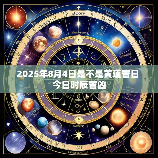 2025年8月4日是不是黄道吉日 今日时辰吉凶