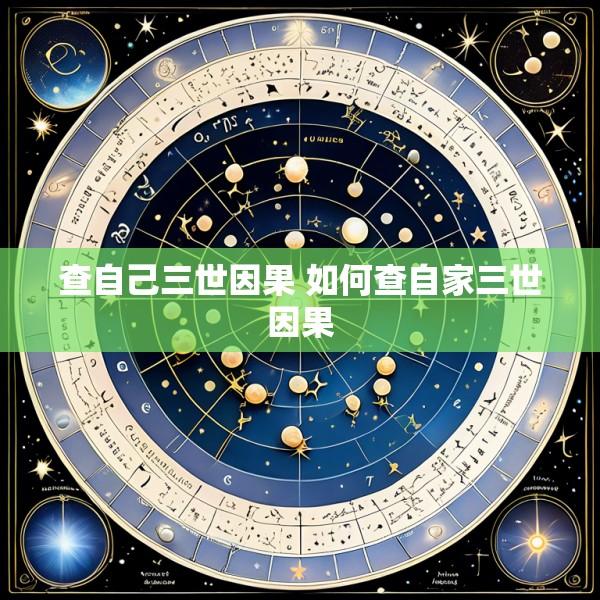 查自己三世因果 如何查自家三世因果