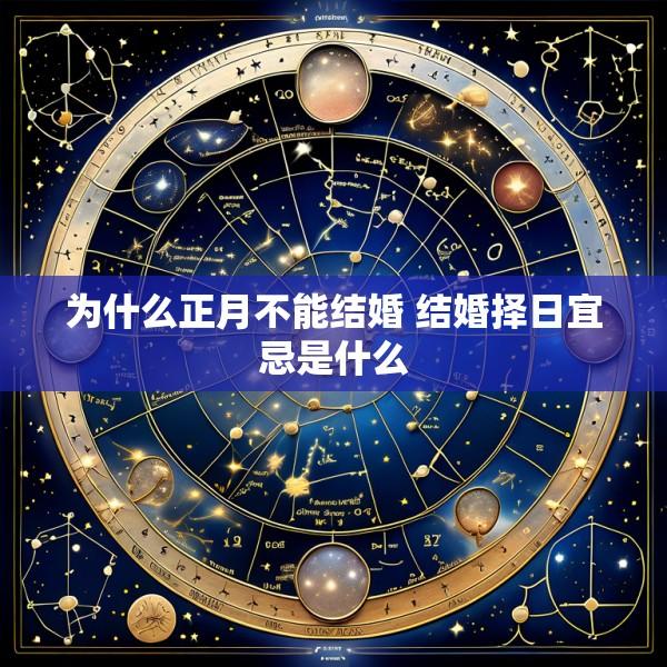 为什么正月不能结婚 结婚择日宜忌是什么