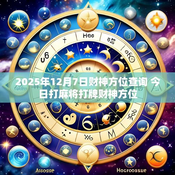 2025年12月7日财神方位查询 今日打麻将打牌财神方位