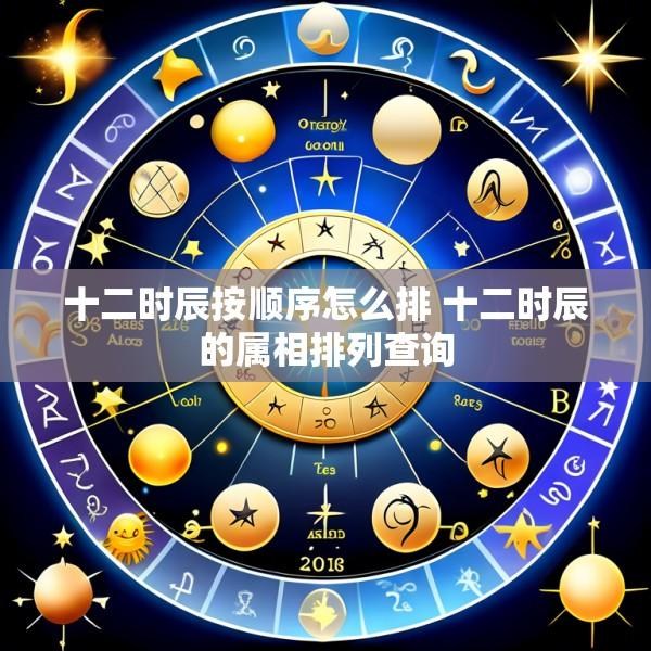 十二时辰按顺序怎么排 十二时辰的属相排列查询