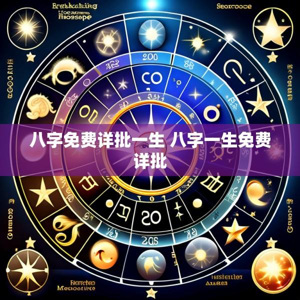 八字免费详批一生 八字一生免费详批
