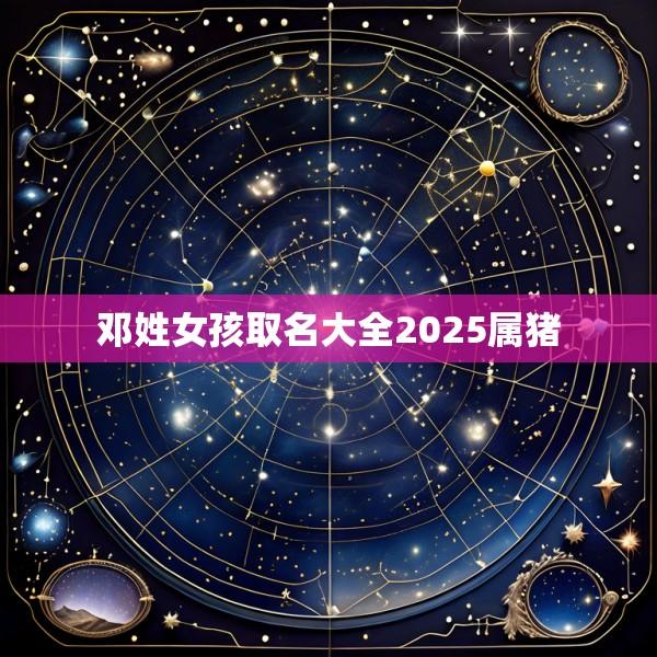 邓姓女孩取名大全2025属猪