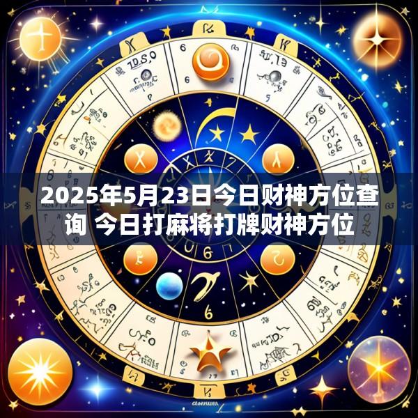 2025年5月23日今日财神方位查询 今日打麻将打牌财神方位