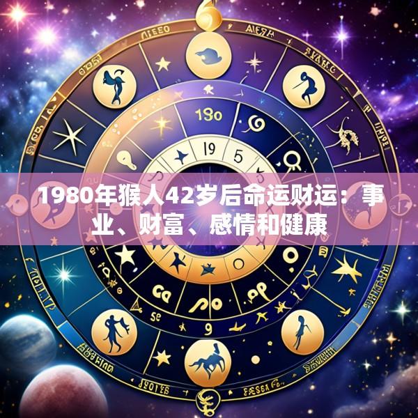 1980年猴人42岁后命运财运：事业、财富、感情和健康