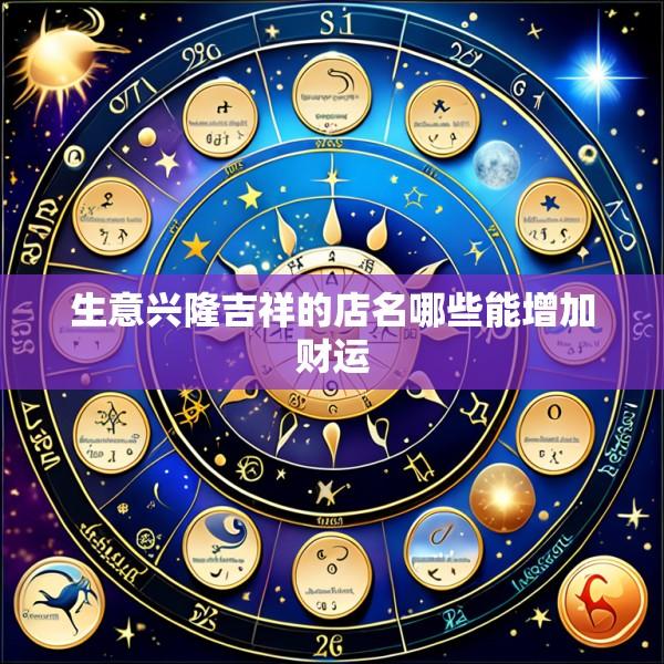 生意兴隆吉祥的店名哪些能增加财运