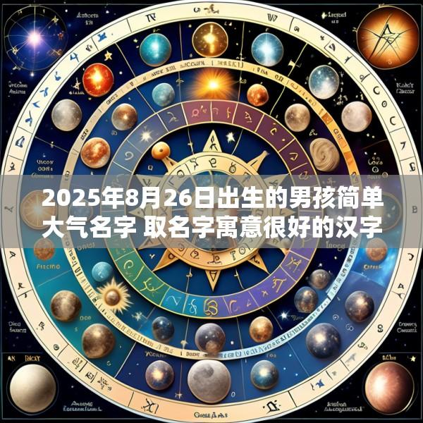 2025年8月26日出生的男孩简单大气名字 取名字寓意很好的汉字