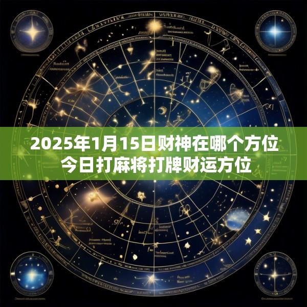 2025年1月15日财神在哪个方位 今日打麻将打牌财运方位
