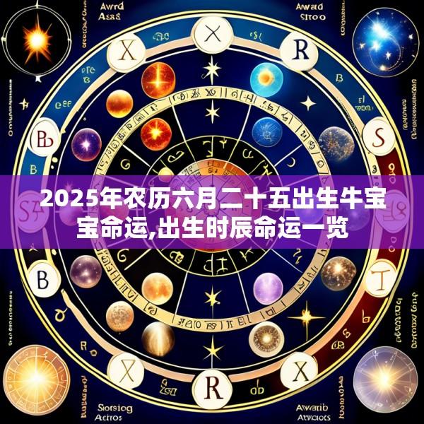 2025年农历六月二十五出生牛宝宝命运,出生时辰命运一览