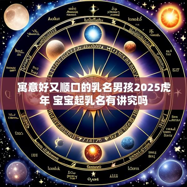 寓意好又顺口的乳名男孩2025虎年 宝宝起乳名有讲究吗