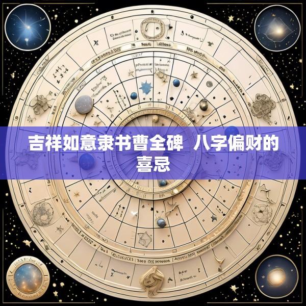 吉祥如意隶书曹全碑  八字偏财的喜忌