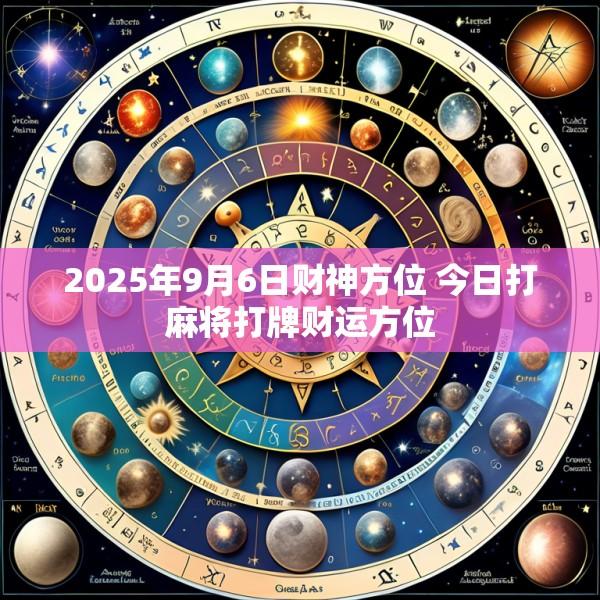 2025年9月6日财神方位 今日打麻将打牌财运方位