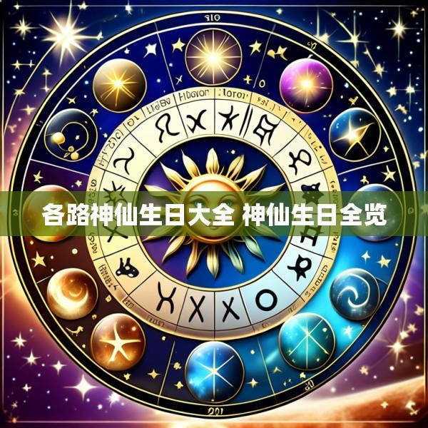 各路神仙生日大全 神仙生日全览