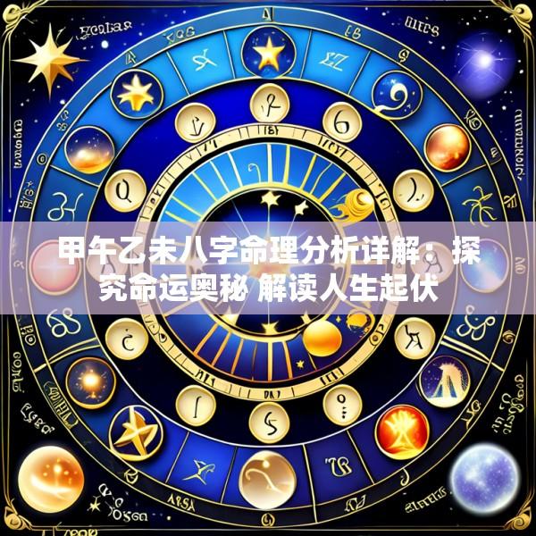 甲午乙未八字命理分析详解：探究命运奥秘 解读人生起伏