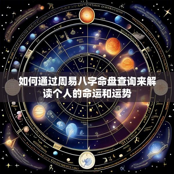 如何通过周易八字命盘查询来解读个人的命运和运势