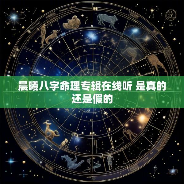 晨曦八字命理专辑在线听 是真的还是假的
