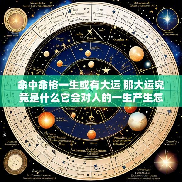 命中命格一生或有大运 那大运究竟是什么它会对人的一生产生怎样的影响