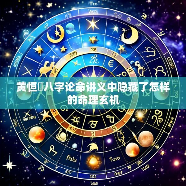 黄恒堉八字论命讲义中隐藏了怎样的命理玄机