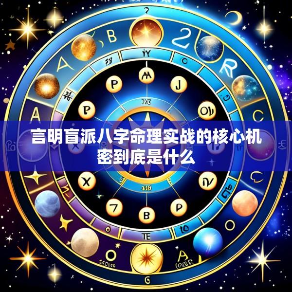 言明盲派八字命理实战的核心机密到底是什么