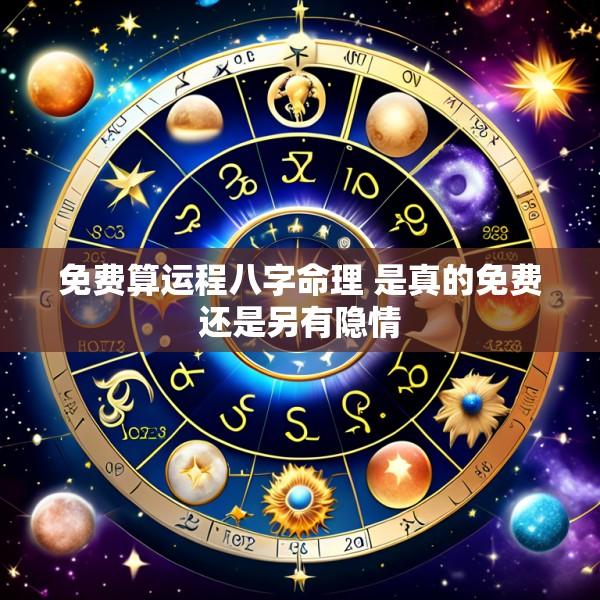 免费算运程八字命理 是真的免费还是另有隐情