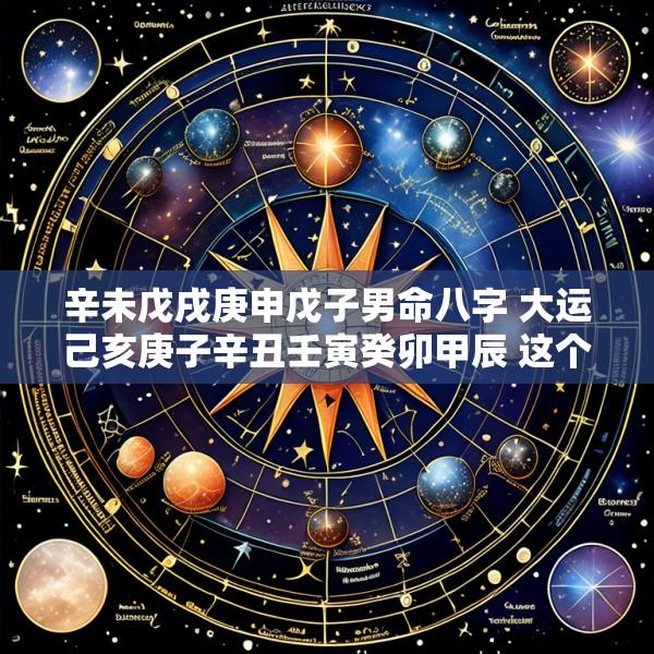 辛未戊戌庚申戊子男命八字 大运己亥庚子辛丑壬寅癸卯甲辰 这个八字怎么样