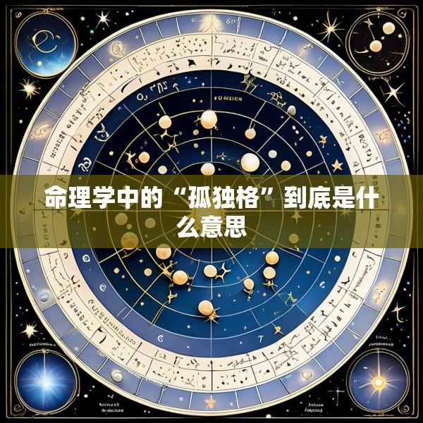 命理学中的“孤独格”到底是什么意思