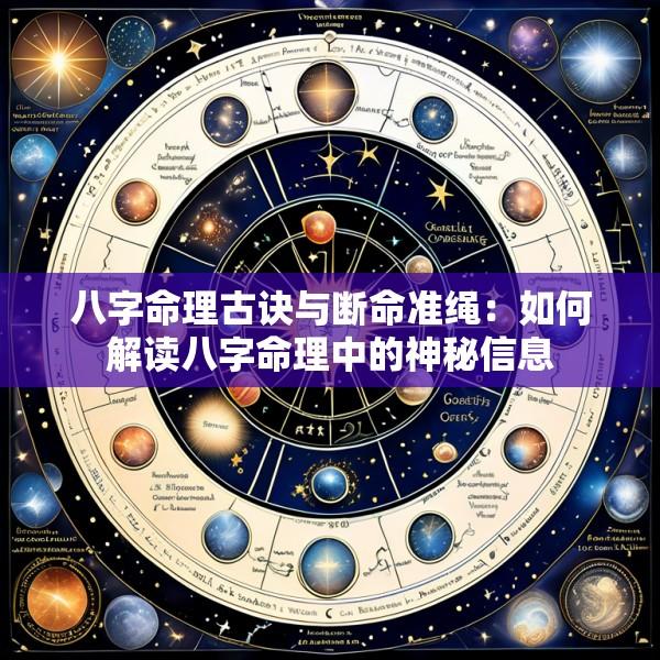 八字命理古诀与断命准绳：如何解读八字命理中的神秘信息
