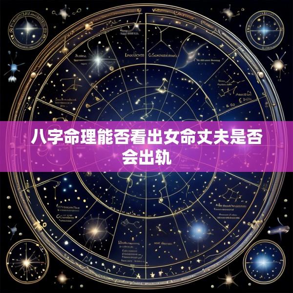 八字命理能否看出女命丈夫是否会出轨