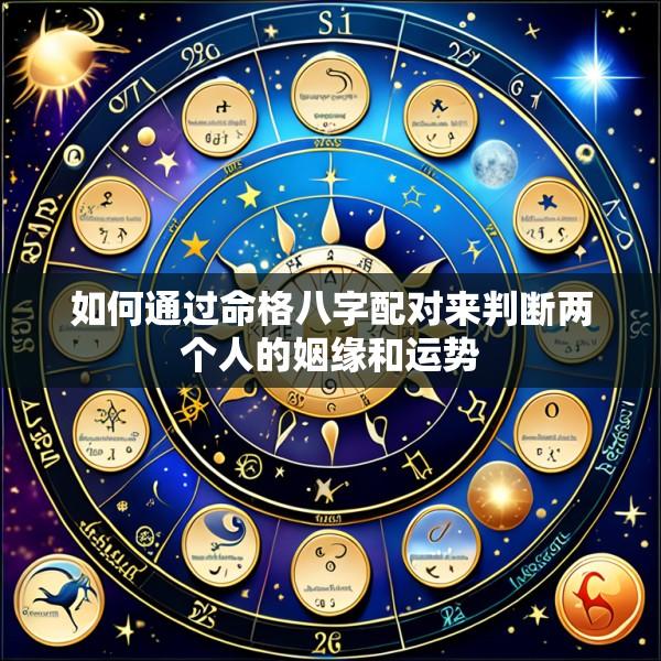 如何通过命格八字配对来判断两个人的姻缘和运势