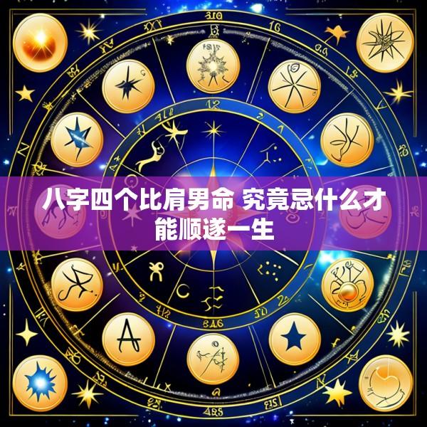 八字四个比肩男命 究竟忌什么才能顺遂一生