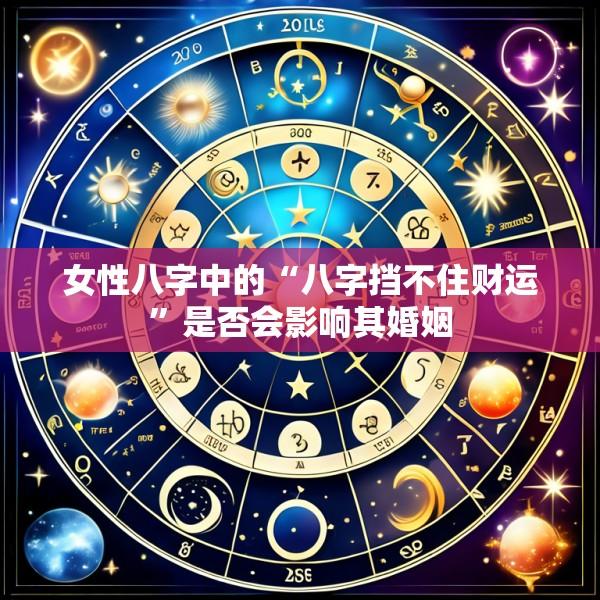 女性八字中的“八字挡不住财运”是否会影响其婚姻