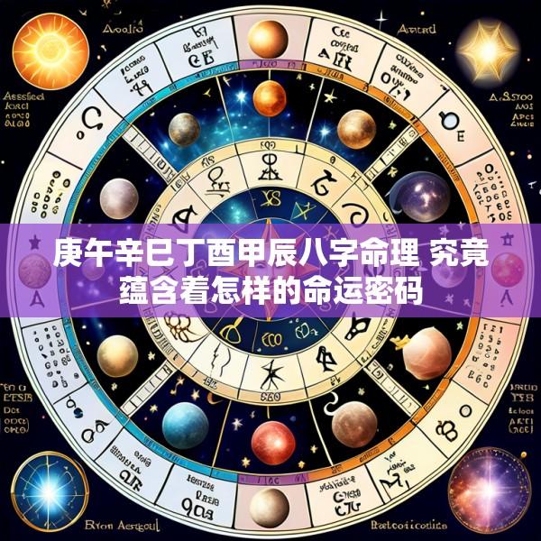 庚午辛巳丁酉甲辰八字命理 究竟蕴含着怎样的命运密码