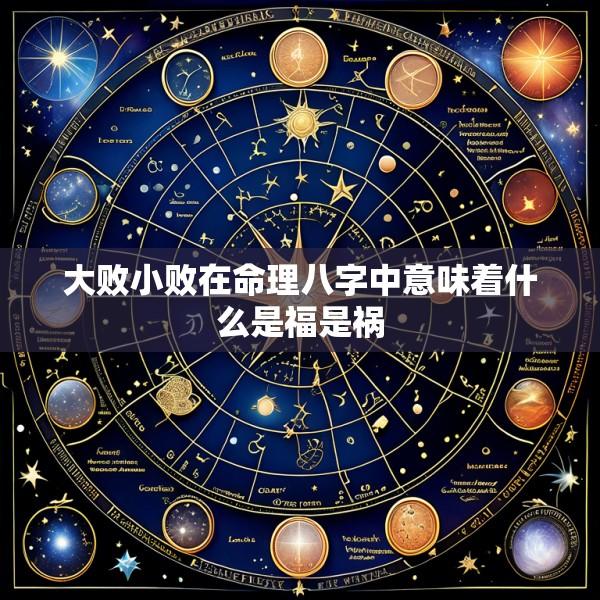 大败小败在命理八字中意味着什么是福是祸