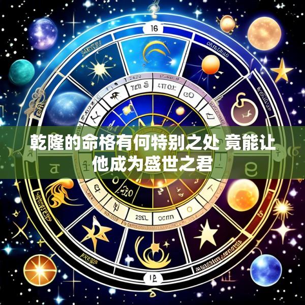 乾隆的命格有何特别之处 竟能让他成为盛世之君