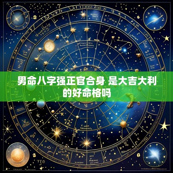 男命八字强正官合身 是大吉大利的好命格吗