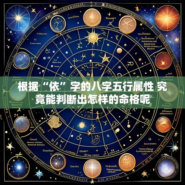 根据“依”字的八字五行属性 究竟能判断出怎样的命格呢