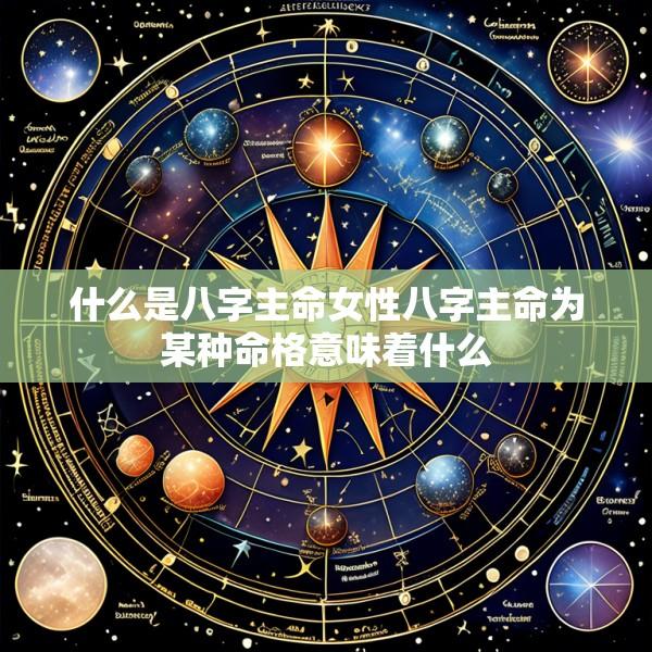 什么是八字主命女性八字主命为某种命格意味着什么