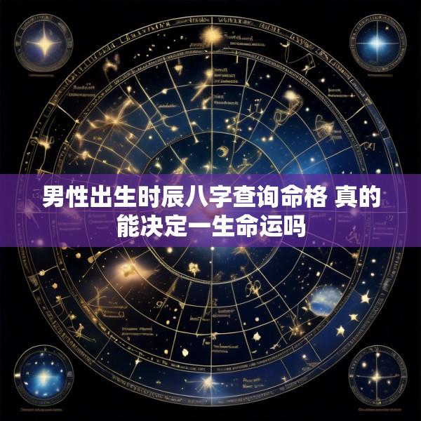 男性出生时辰八字查询命格 真的能决定一生命运吗