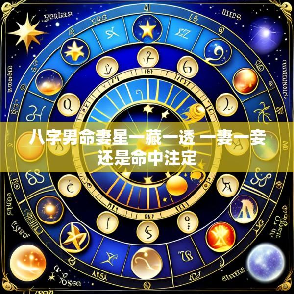 八字男命妻星一藏一透 一妻一妾还是命中注定