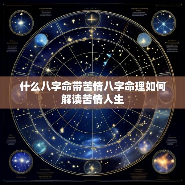 什么八字命带苦情八字命理如何解读苦情人生