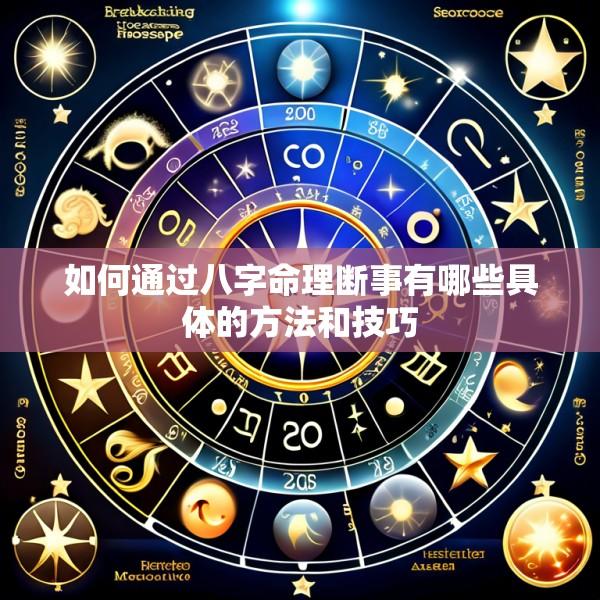 如何通过八字命理断事有哪些具体的方法和技巧