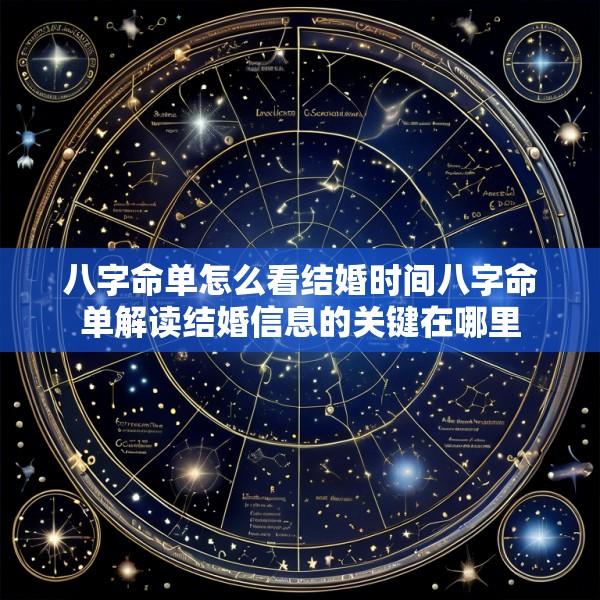 八字命单怎么看结婚时间八字命单解读结婚信息的关键在哪里