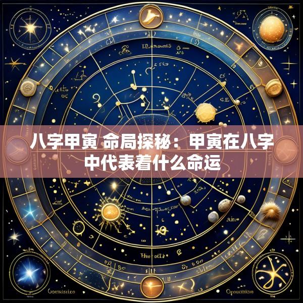 八字甲寅 命局探秘：甲寅在八字中代表着什么命运