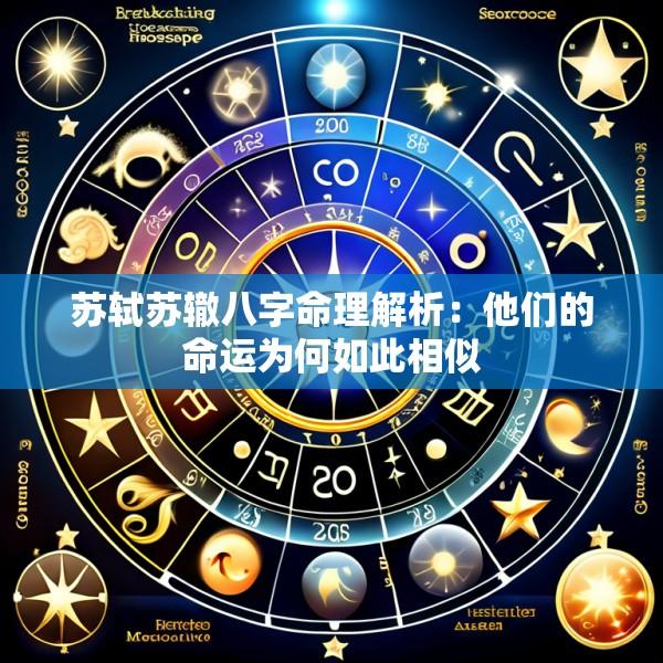 苏轼苏辙八字命理解析：他们的命运为何如此相似