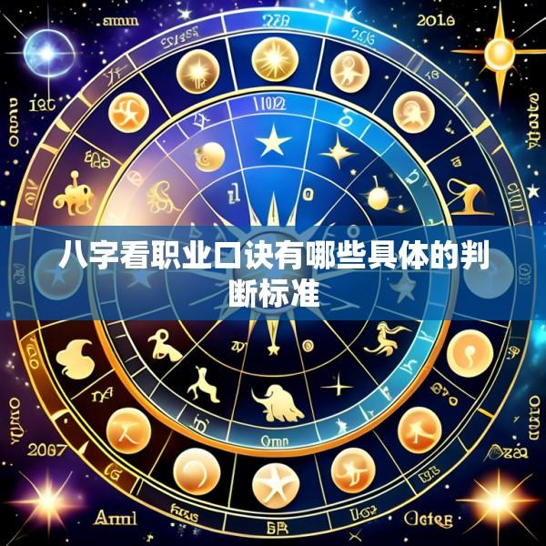 八字看职业口诀有哪些具体的判断标准