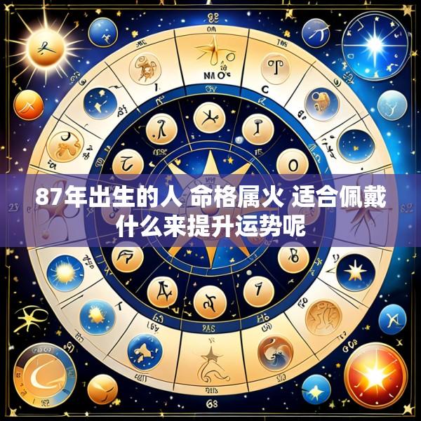 87年出生的人 命格属火 适合佩戴什么来提升运势呢