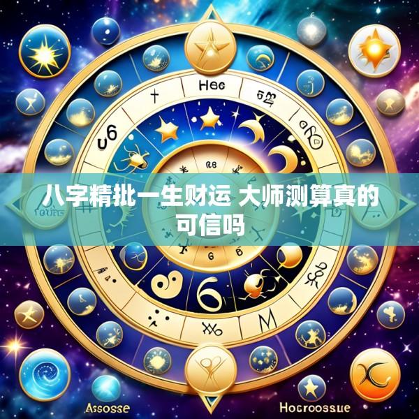 八字精批一生财运 大师测算真的可信吗